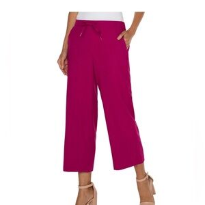 Liverpool Pull-On Wide Leg Cropped Pants